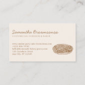 Beige Blush Thuisgemaakte Chocolade Donut Logo Visitekaartje (Achterkant)