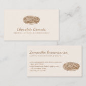 Beige Blush Thuisgemaakte Chocolade Donut Logo Visitekaartje (Voorkant / Achterkant)