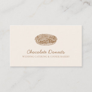 Beige Blush Thuisgemaakte Chocolade Donut Logo Visitekaartje