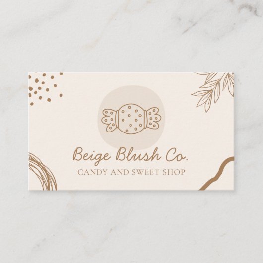 Beige Blush Wedding Planner Birthday Threat Snoep Visitekaartje (Voorkant)