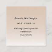 Beige Blush Wimper Minimalistisch Script Foto  Vierkante Visitekaartje (Achterkant)