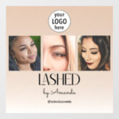 Beige Blush Wimper Minimalistische Script Foto Log Raamsticker (Vel)