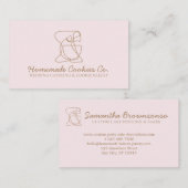 Beige Blush Zelfgemaakt Eten Bakkerij roze Visitekaartje (Voorkant / Achterkant)