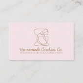 Beige Blush Zelfgemaakt Eten Bakkerij roze Visitekaartje (Voorkant)