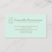 Beige Blush Zelfgemaakte Food Bakkerij groen Visitekaartje (Achterkant)