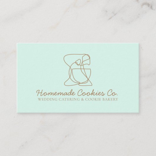 Beige Blush Zelfgemaakte Food Bakkerij groen Visitekaartje (Voorkant)