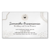 Beige Blush Zwarte Maan Sterren Reiki Master Magnetisch Visitekaartje (Voorkant)