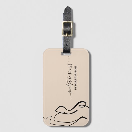 Beige Body sculpting contouren esthetiek eenvoudig Bagagelabel (Voorkant (verticaal))