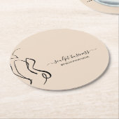 Beige Body sculpting contouren esthetiek Ronde Kartonnen Onderzetter (Gebogen)