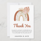 Beige Bohemian Favor Baby shower Bedankkaart (Voorkant)