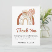 Beige Bohemian Favor Baby shower Bedankkaart (Staand voorkant)