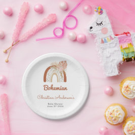 Beige Bohemian Favor Baby shower Papieren Bordje