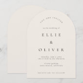 Beige Boho Arch Moderne bruiloft Kaart (Voorkant / Achterkant)