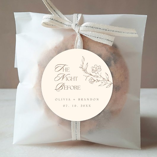 Beige Boho avond voor repetitie diner bruiloft Ronde Sticker