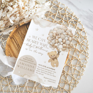 Beige Boho Barly wachten Neutraal Baby shower Kaart