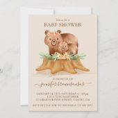 Beige Boho Beer Mammie Baby shower Kaart (Voorkant)