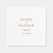 Beige Boho blad bruiloft servet (Voorkant)