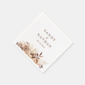 Beige Boho Bloemen Bruiloft Servet (Hoek)