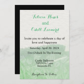 Beige Boho Bloemen Groen Modern Waterverf Bruiloft Kaart (Voorkant / Achterkant)