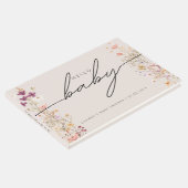 Beige Boho Chic Wildflower Baby shower Gastenboek (Hoek)
