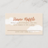 Beige Boho Clouds Baby shower Luier Raffle Informatiekaartje (Voorkant)