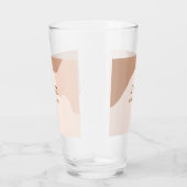 Beige boho curvy oranje bruiloft naam datum glas (Rechts)