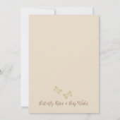 Beige Boho Floral Butterfly Kisses Baby shower Kaart (Achterkant)