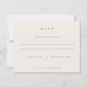 Beige Boho Foto Huwelijk Modern RSVP Kaartje (Voorkant)