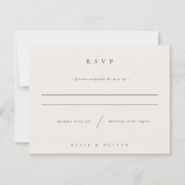 Beige Boho Foto Huwelijk Modern RSVP Kaartje