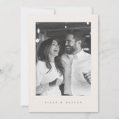 Beige Boho foto Moderne bruiloft Kaart (Voorkant)