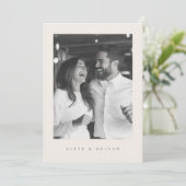 Beige Boho foto Moderne bruiloft Kaart (Staand voorkant)