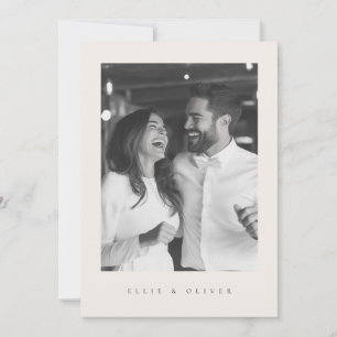 Beige Boho foto Moderne bruiloft Kaart