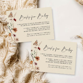 Beige Boho Herfst Boeken voor Baby Kaart Notitiekaartje