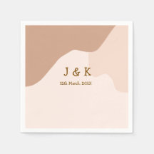 Beige boho kromme oranje trouw naam datum