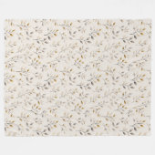 Beige Boho Neutral Botanical Cream Leaves Pattern Fleece Deken (Voorkant (Horizontaal))