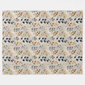 Beige Boho Neutral Botanical Cream Leaves Pattern  Fleece Deken (Voorkant (Horizontaal))
