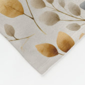 Beige Boho Neutral Botanical Cream Leaves Pattern  Fleece Deken (Hoek)