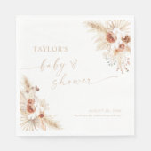 Beige Boho Pampas Grass Baby shower Servet (Voorkant)