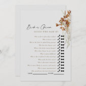 Beige Boho raden wie zei het douchegame Kaart (Voorkant / Achterkant)