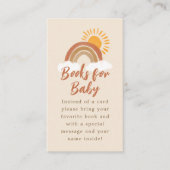 Beige Boho Rainbow Baby shower Book Request Informatiekaartje (Voorkant)