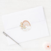 Beige Boho Rainbow met bloemen rond stickers (Envelop)
