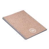 Beige & Boho Terracotta Bruin Stippen Monogram Notitieboek (Rechterzijde)