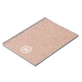 Beige & Boho Terracotta Bruin Stippen Monogram Notitieboek (Linkerzijde)