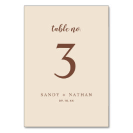 Beige Boho Trouwtafel nummer Kaart