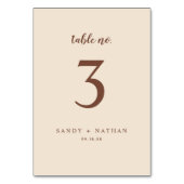 Beige Boho Trouwtafel nummer Kaart (Voorkant)