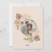 Beige Boho Waterverf Bloemen Huwelijksuitnodiging Feestdagenkaart (Achterkant)