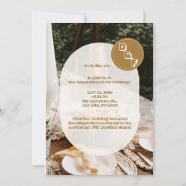 Beige Boho Wedding Brunch Uitnodiging