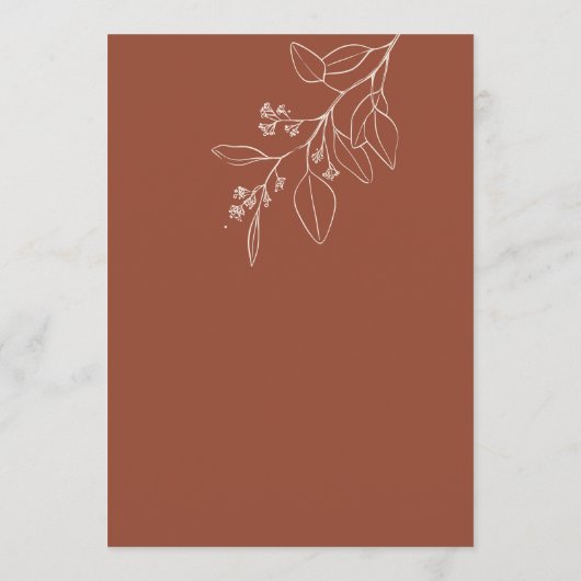 Beige Boho Wedding Menu met bloemenwerk (Achterkant)