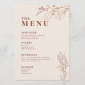 Beige Boho Wedding Menu met bloemenwerk (Voorkant)