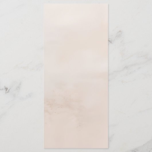 Beige Boho Wedding Menu with Watercolor Flowers (Achterkant)